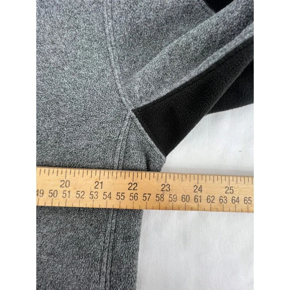 The North Face TKA 100 Fleece Quarter Zip Jacket Grey Black Mens L G‎